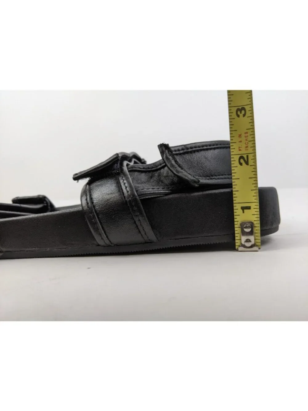J Crew Pacific Sandals Shoes Womens Size 7 Black Leather Strappy Adjustable